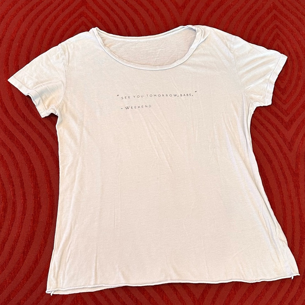 good hYOUman Medium Light Baby Blue Tee “See you tomorrow, babe” - weekend